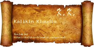 Kalikin Klaudia névjegykártya